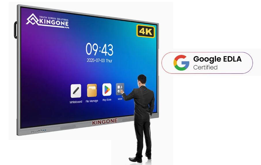 KINGONE 65" Interactive Smart Board - Android 14 – 65" 4K UHD Interactive Display